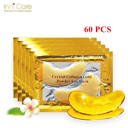Innicare 50/60/80/100 Pcs Crystal Collagen Gold Eye Mask anti Dark Circles Beauty Patches for Eye Skin Care Korean Cosmetics